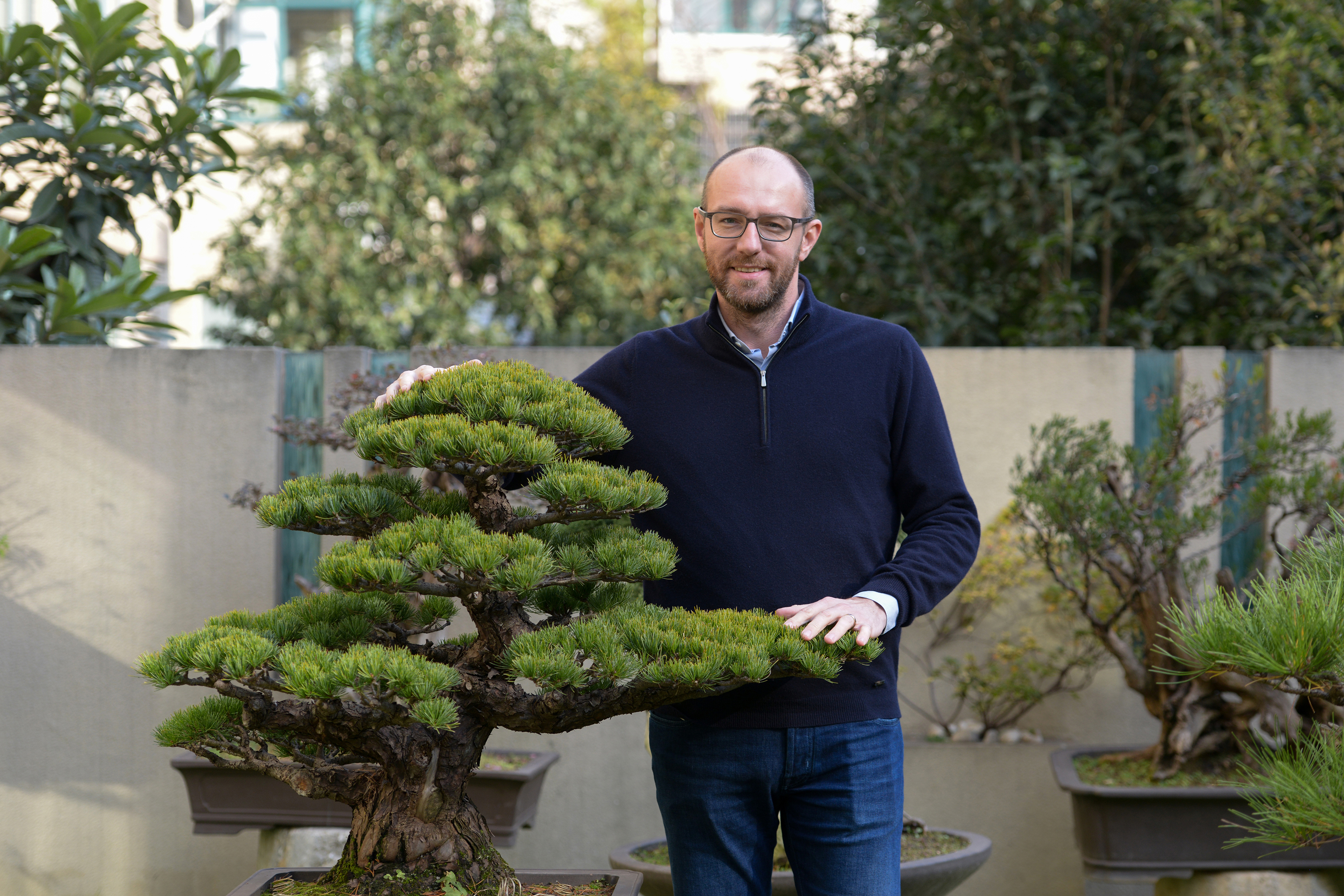 Santoni CEO Mr.Gianpietro.Belotti with his bonsai